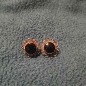 Vintage Onyx Stud Earrings